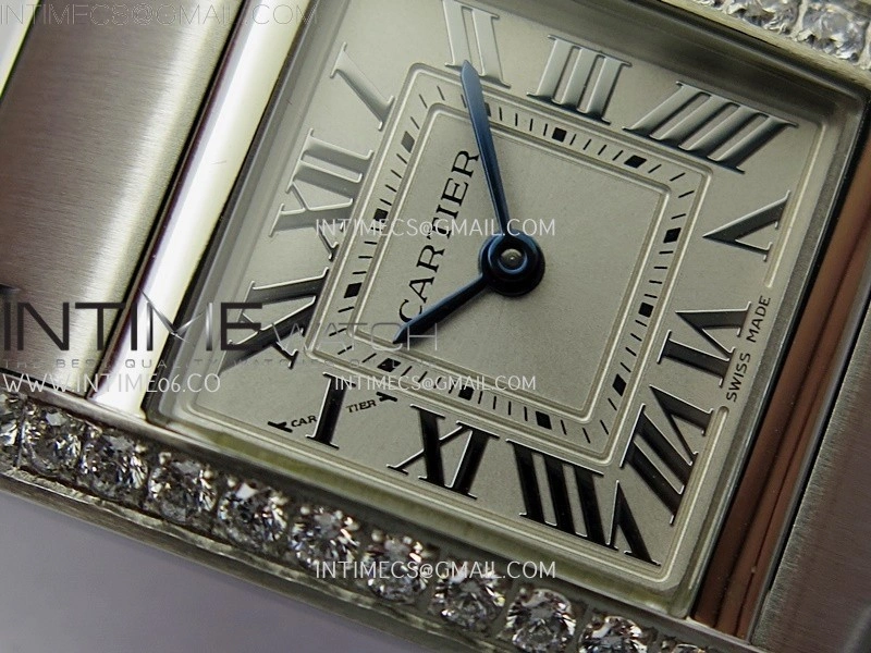 Tank Francaise Ladies 21.2mm Diamond Bezel SS 8848F 1:1 Best Edition Silver Dial on SS Bracelet Ronda Quartz V2